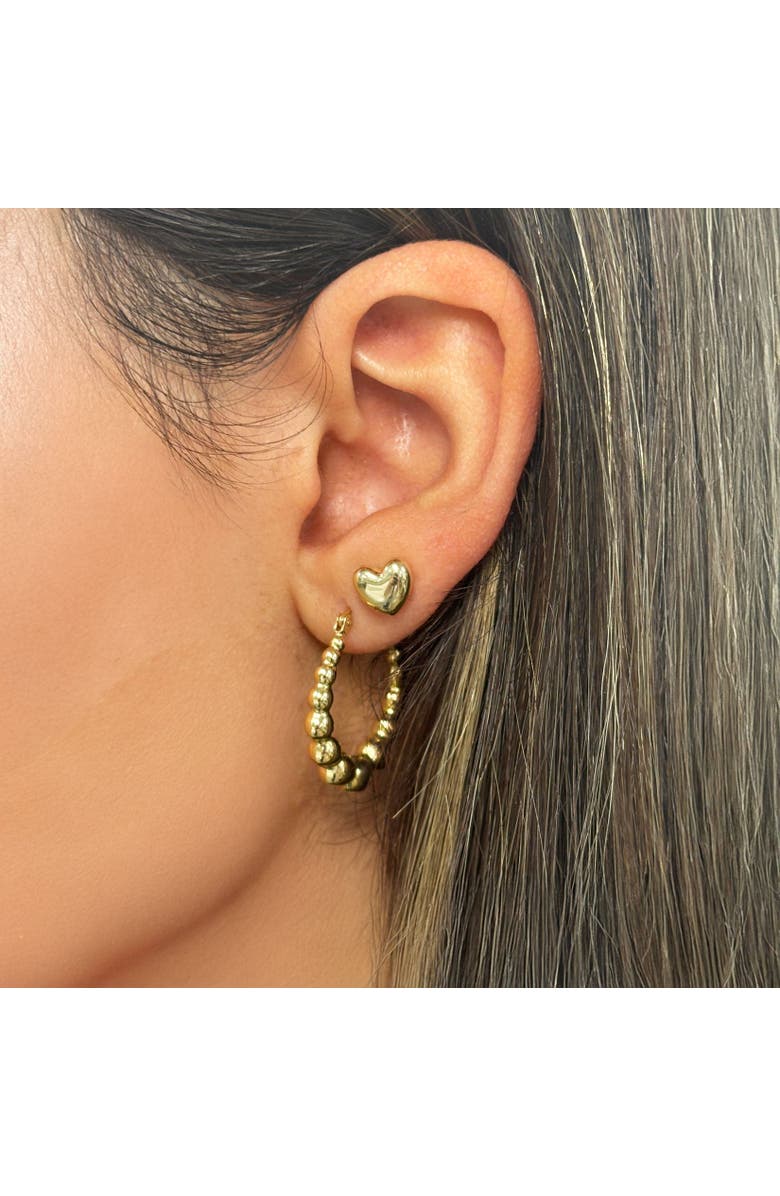 The Lovery Fine Jewelry Graduating Bead Hoop Earrings, Alternate, color, 