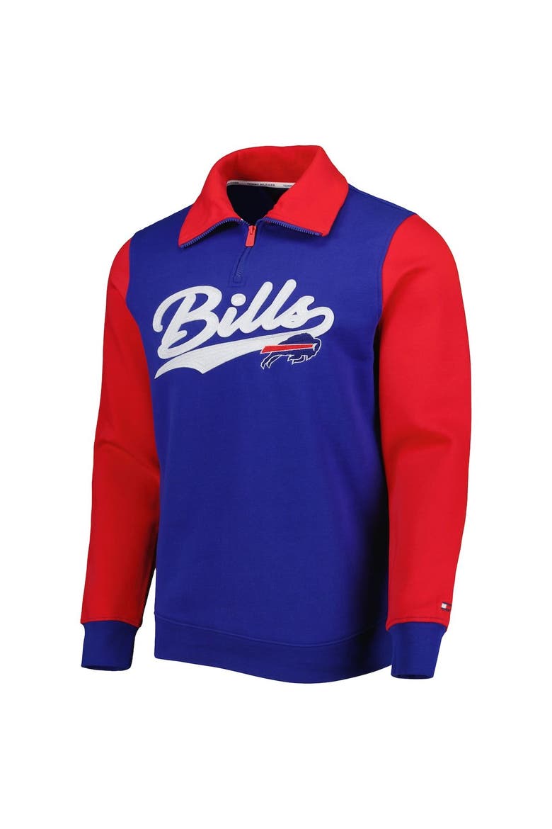 Men's Tommy Hilfiger Royal/Red Buffalo Bills Aiden Quarter-Zip Sweatshirt, Alternate, color, Royal