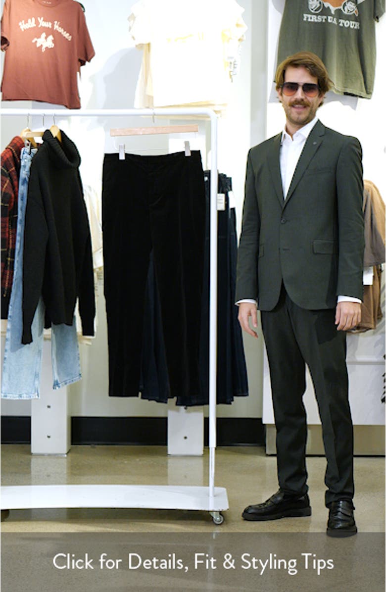 Stretch Velvet Ankle Straight Leg Pants, sales video thumbnail