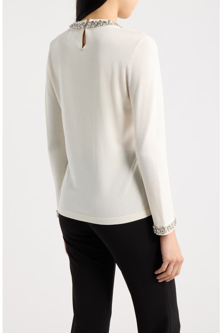 Rhinestone Embellished Sweater, Alternate, color, WHITE DOVE