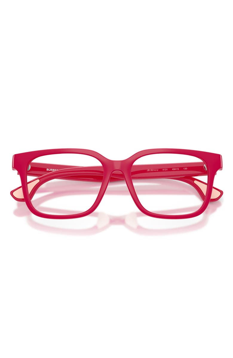 Burberry 49mm Rectangular Optical Glasses, Alternate, color, Fuchsia/ Demo Lens