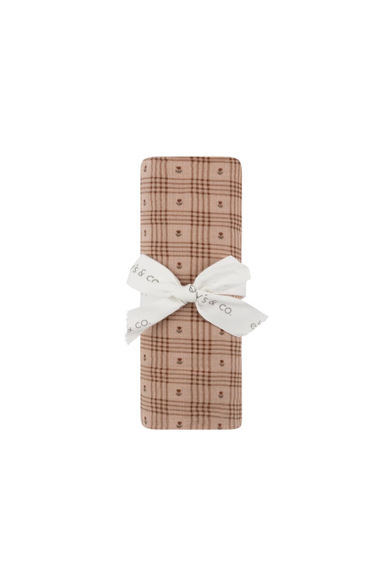 Cotton Floral Plaid Collection - Muslin Swaddle, Alternate, color, Pink