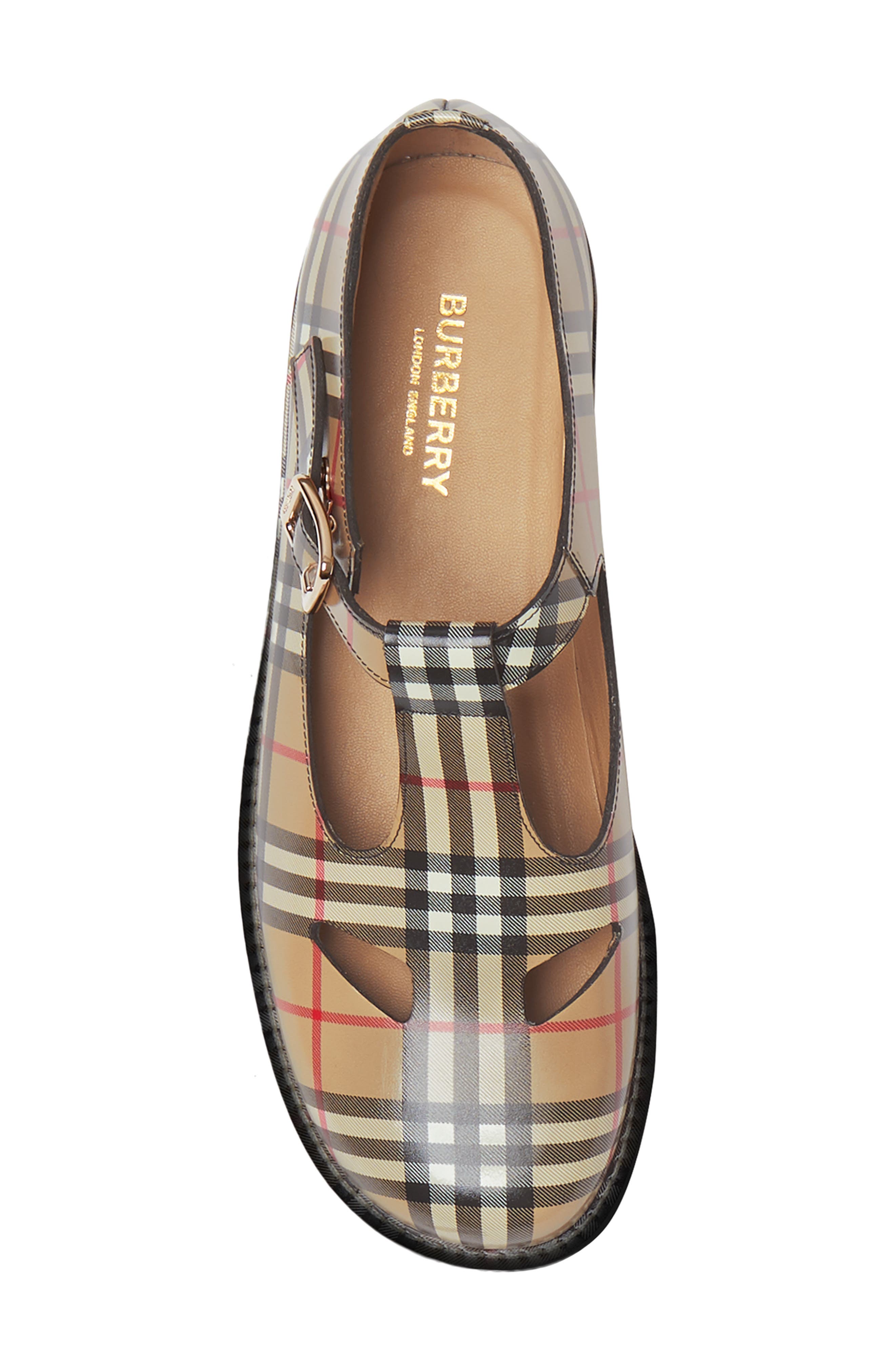Burberry Hannie Vintage Check T-Strap Mary Jane Flat, Alternate, color, 