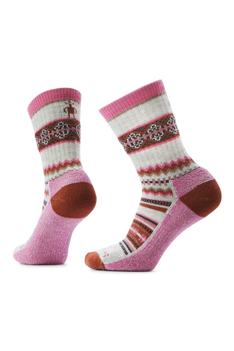 Everyday Cozy Snowed in Crew Socks, Main, color, GARDEN PINK