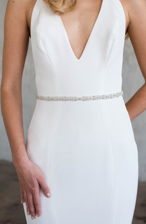 Brides & Hairpins Basilka Crystal Sash in Silver 