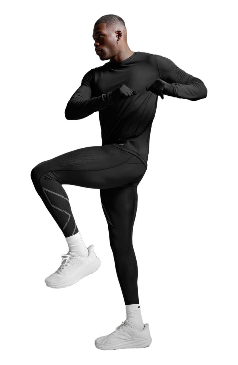 2XU Men
s Ignition Shield Compression Tights, Alternate, color, Black/Silver Reflective