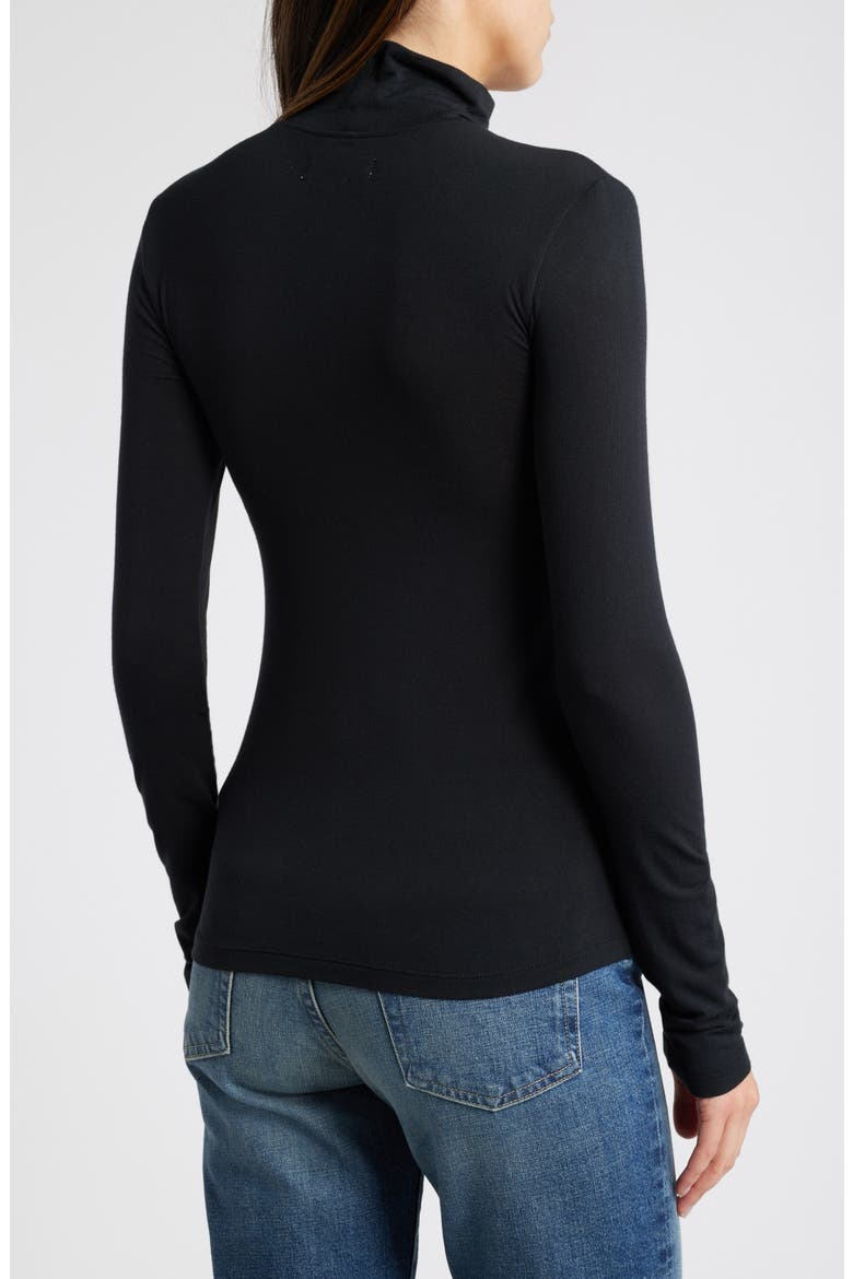 Sheer Layering Turtleneck, Alternate, color, BLACK