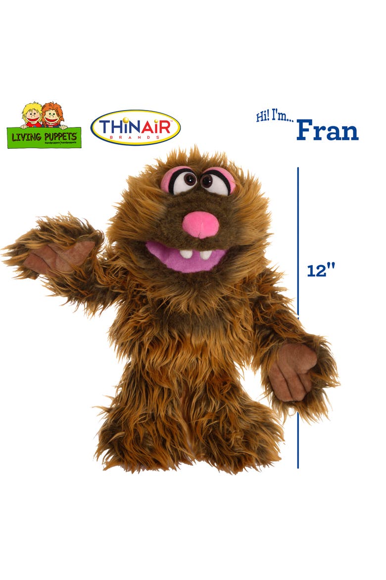 Fran The Brown Friendly Monster 12 Inch Hand Puppet, Alternate, color, Brown