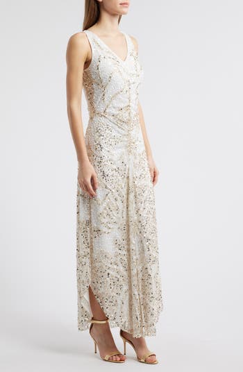 Embellished Sleeveless Evening Dress