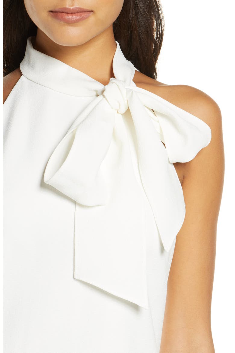 Tie Neck A-Line Dress, Alternate, color, IVORY
