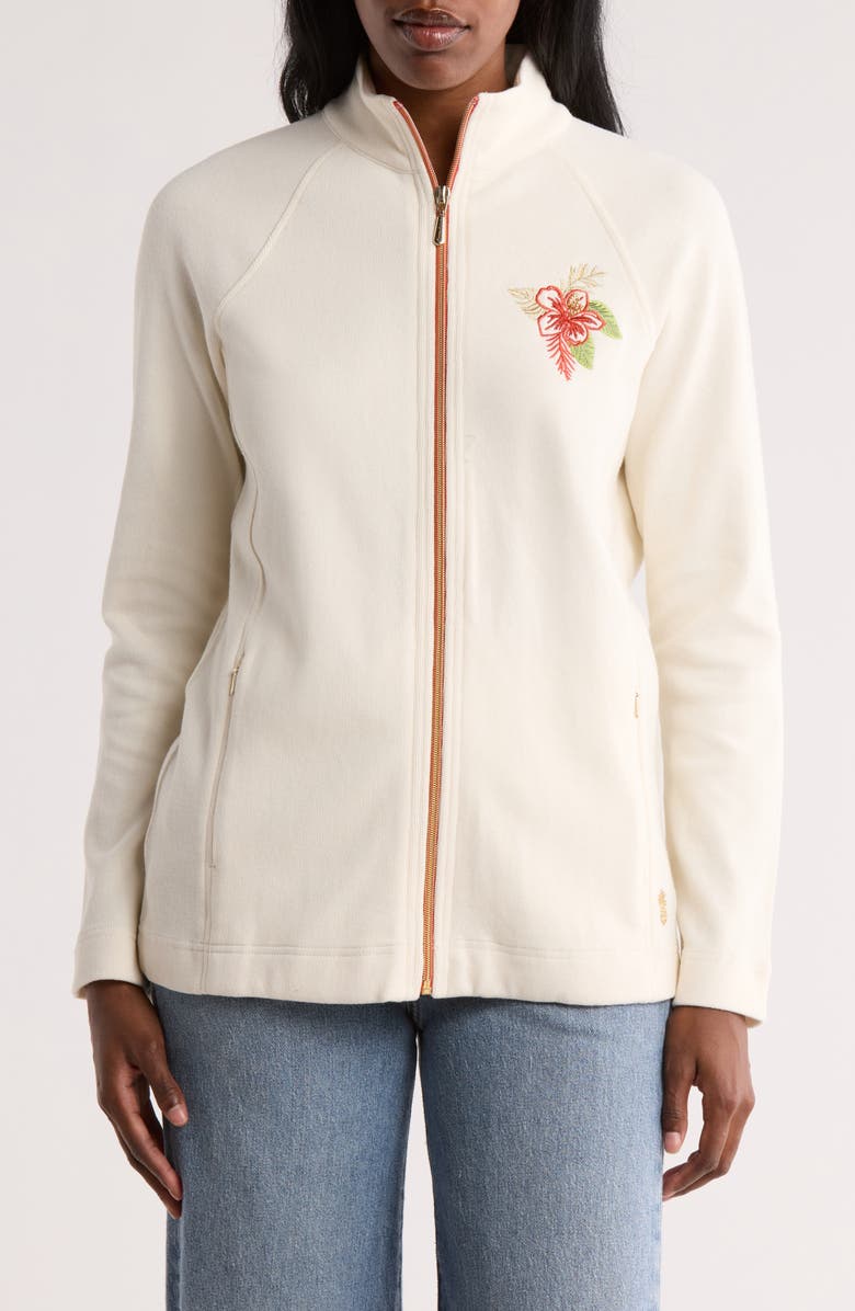 Tommy Bahama Aruba Sunset Blooms Embroidered Full Zip Sweatshirt, Main, color, 
