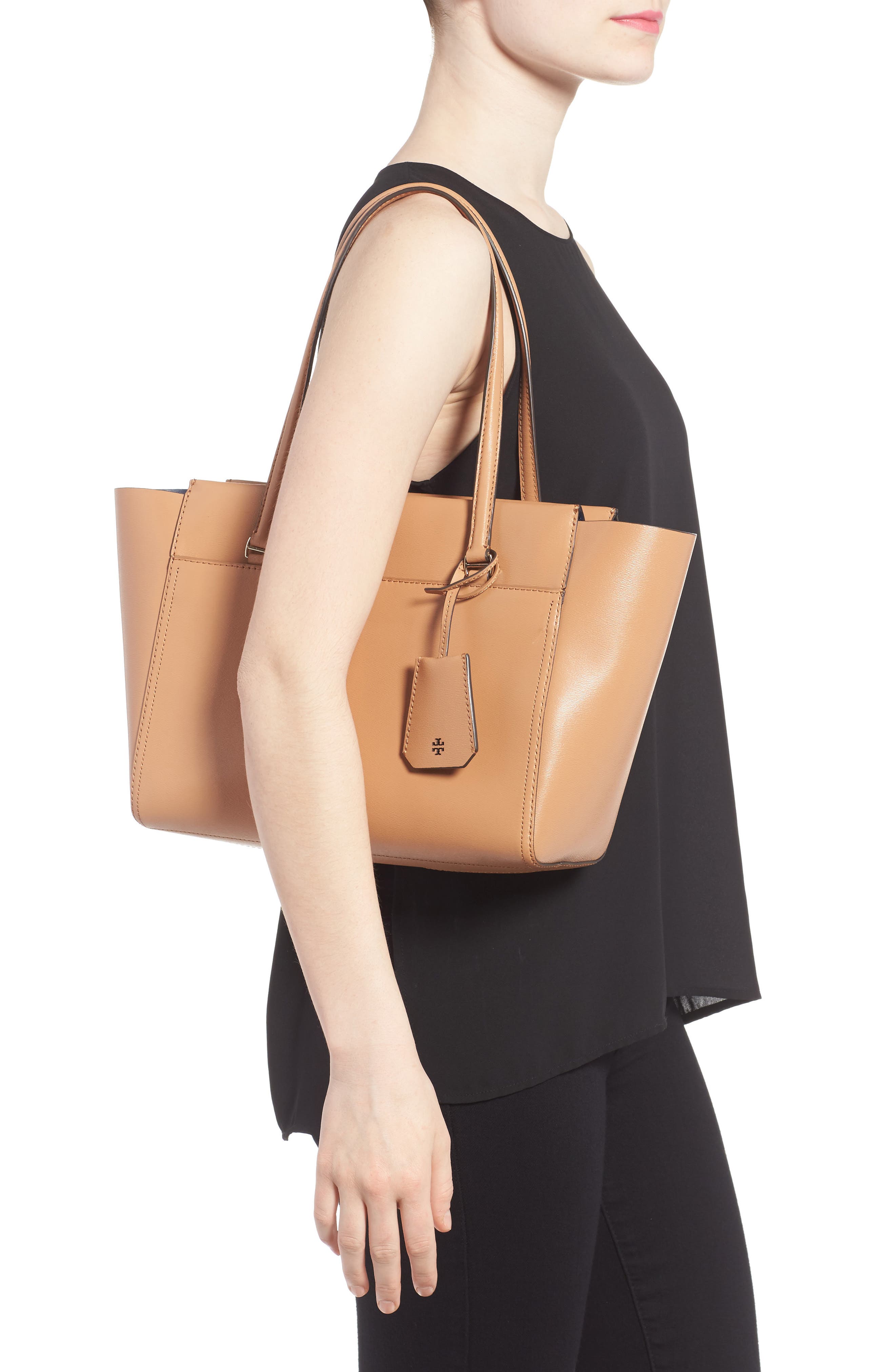 Tory Burch Small Parker Leather Tote, Alternate, color, 