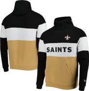 New Era Men's New Era Gold/Black New Orleans Saints Colorblock Current Pullover Hoodie