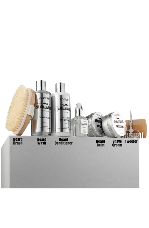 Lovery Sandalwood Luxury Beard Grooming Set