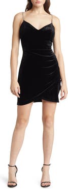 Jump Apparel Embellished Strap Velvet Minidress