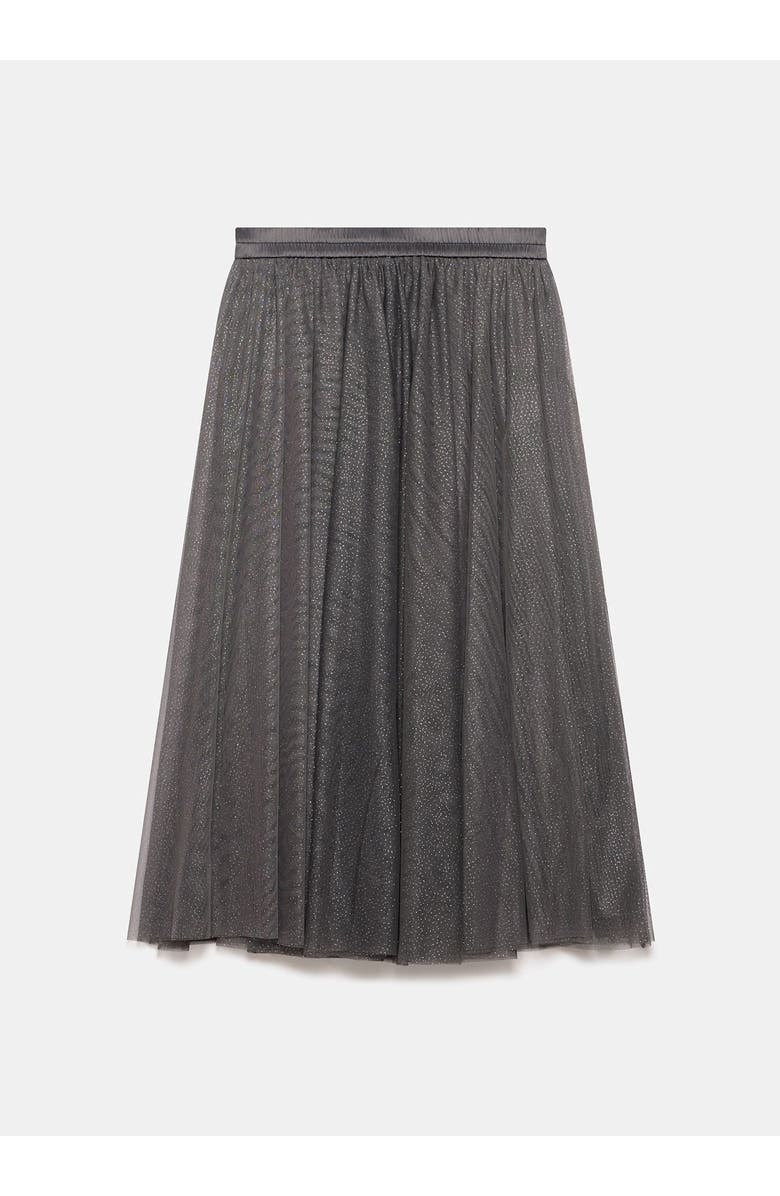 MINT VELVET Metallic Tulle Midi Skirt, Alternate, color, Grey