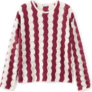 MANGO TEEN <p>Kids' Openwork Knit Striped Sweater</p>