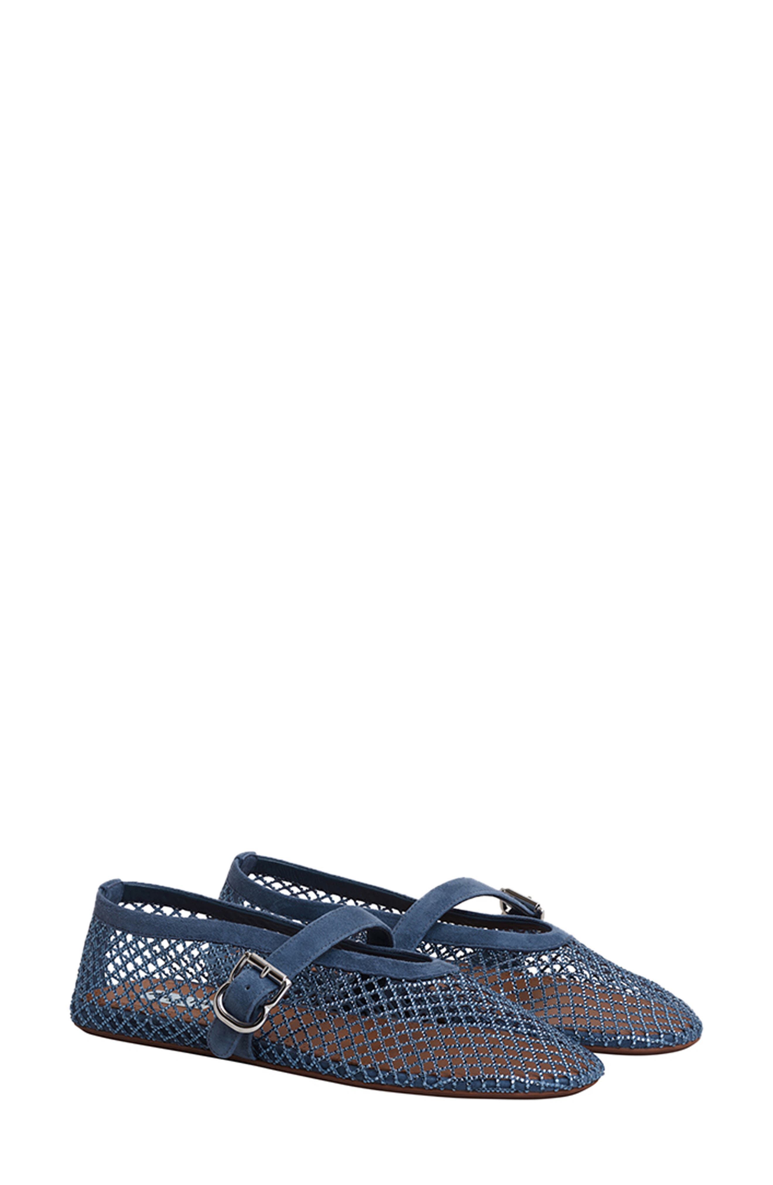 Fishnet Mary Jane Flat, Main, color, U95 BLEU TEMPETE