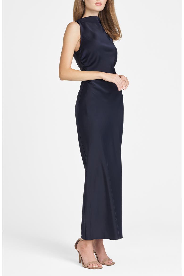 x Jourdan Sloane Bella Satin Dress, Alternate, color, NAVY