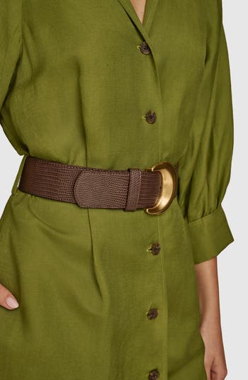 Donna Karan New York Belted Linen Blend Shirtdress | Nordstrom