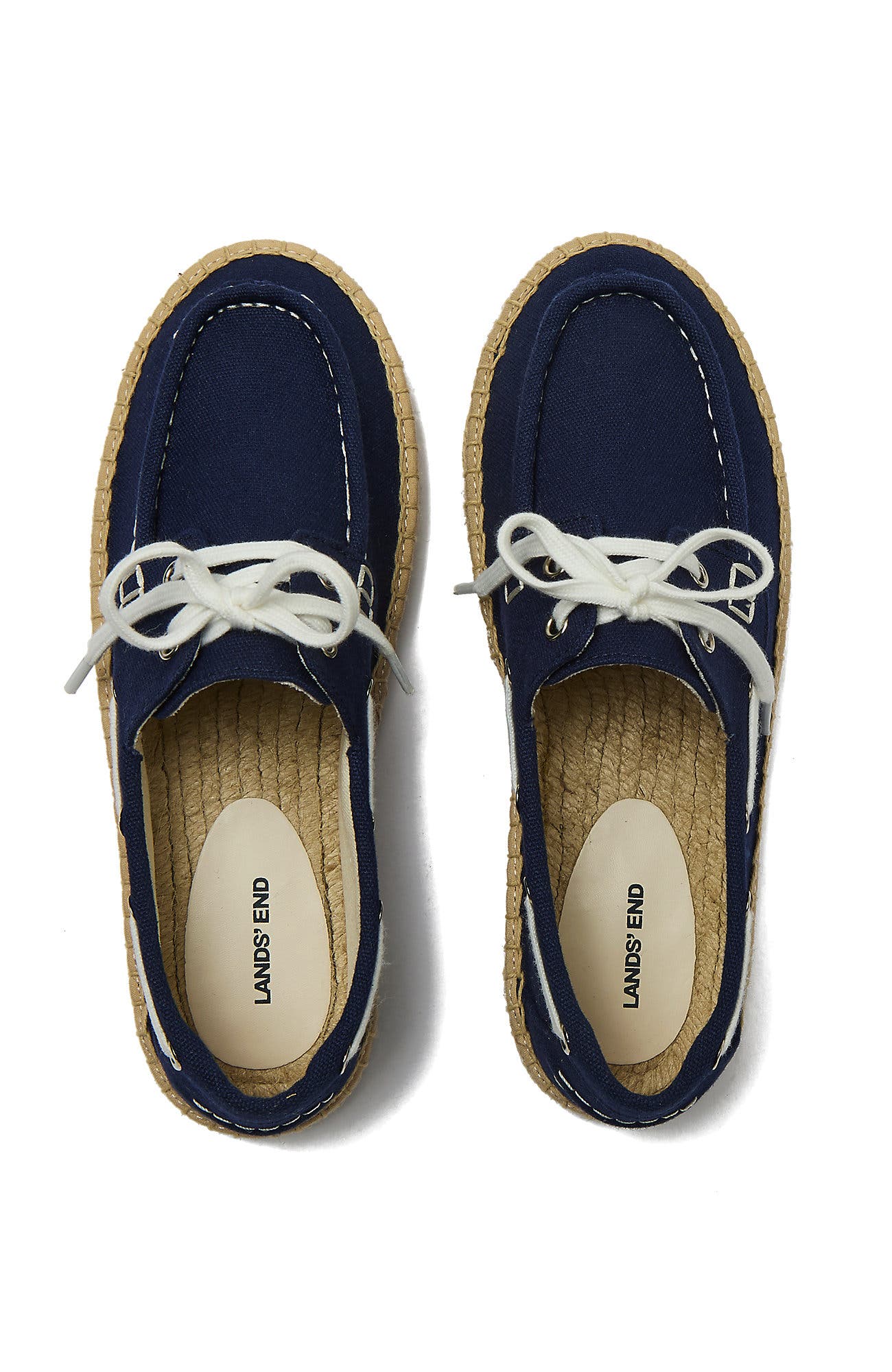 Lands' End Seaport Espadrille Boat Shoes, Alternate, color, Radiant Navy