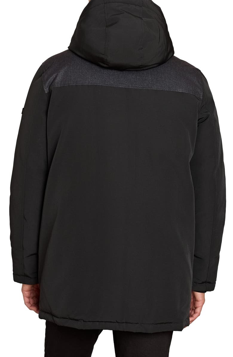 Sam Edelman Expedition Water Resistant Mixed Media Hooded Insulated Coat, Alternate, color,
