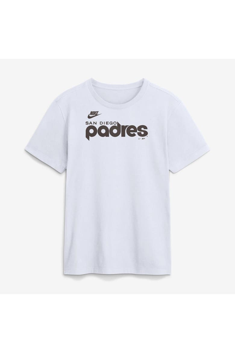 Men's Nike White San Diego Padres Cooperstown Collection Wordmark T-Shirt, Main, color, White