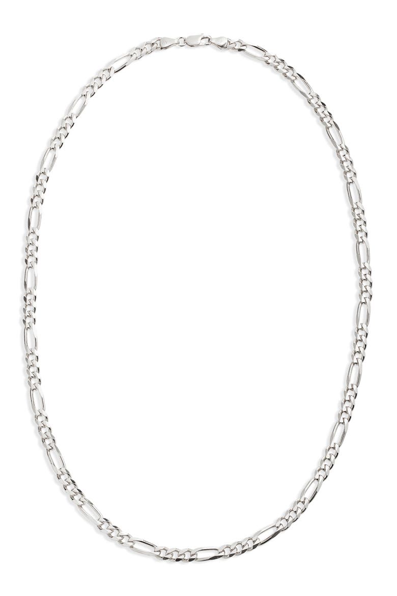 Men's Figaro Chain Necklace, Main, color, SILVER