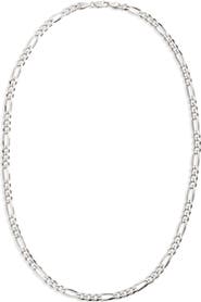 Argento Vivo Sterling Silver Men's Figaro Chain Necklace