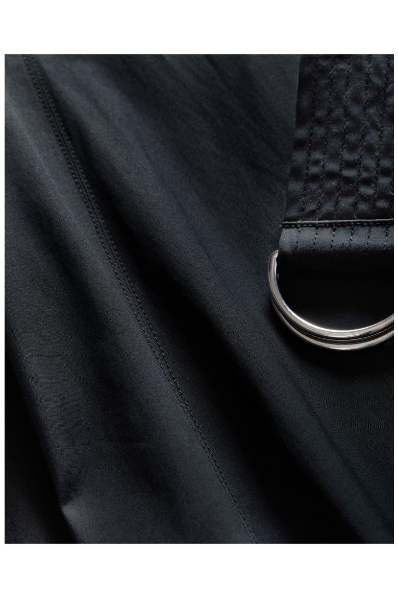 Facia Belted Stretch Cotton Skirt, Alternate, color, BLACK