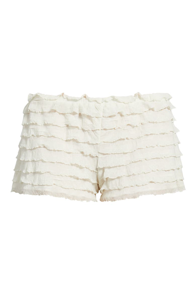 Fia Tiered Ruffle Shorts, Alternate, color, OFF WHITE