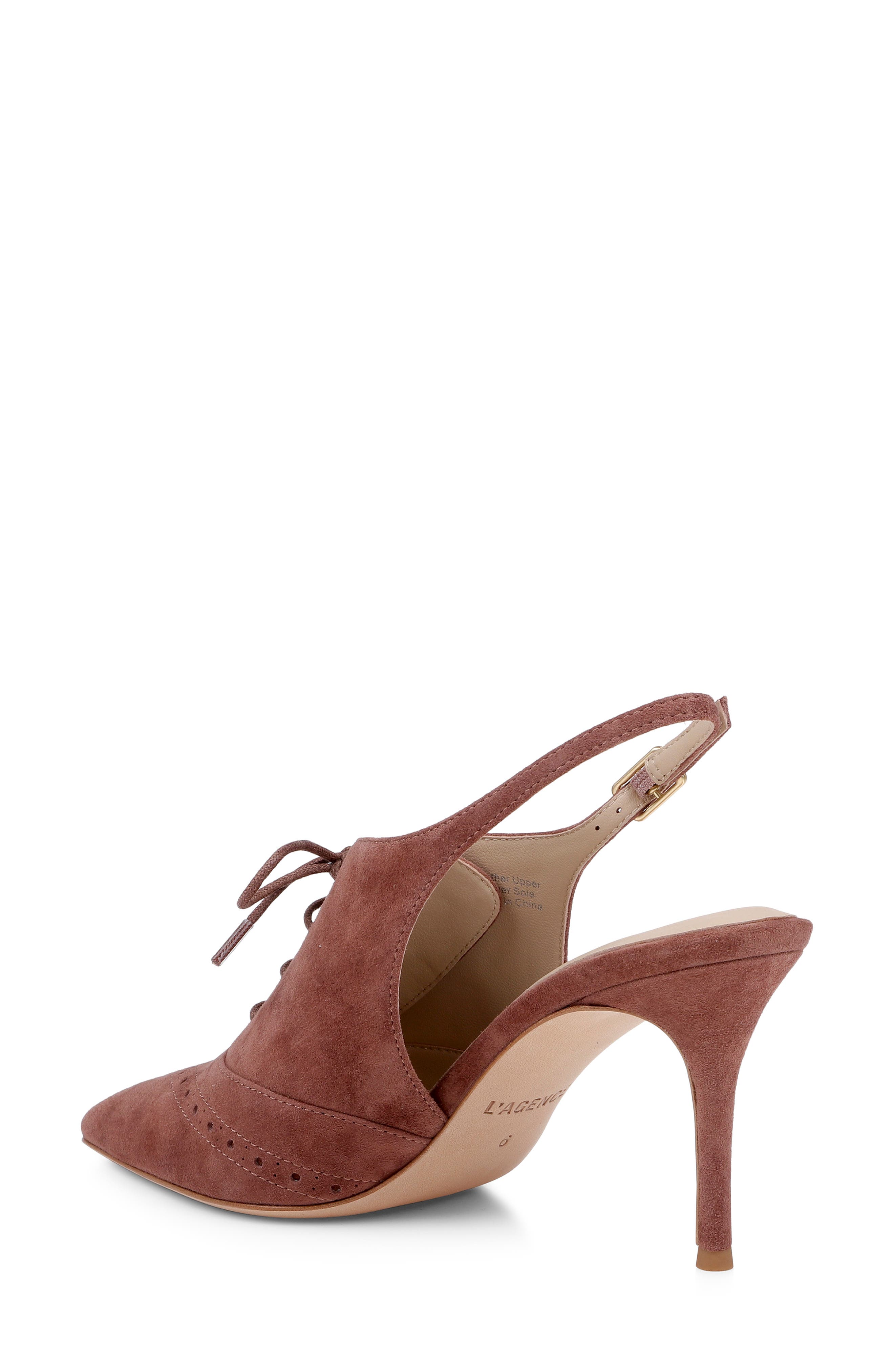Shreya Pointed Toe Slingback Pump, Alternate, color, HAZEL SUEDE