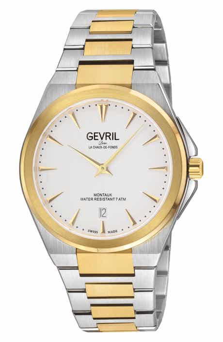 GEVRIL Montauk Stainless Steel Bracelet Watch, 40mm