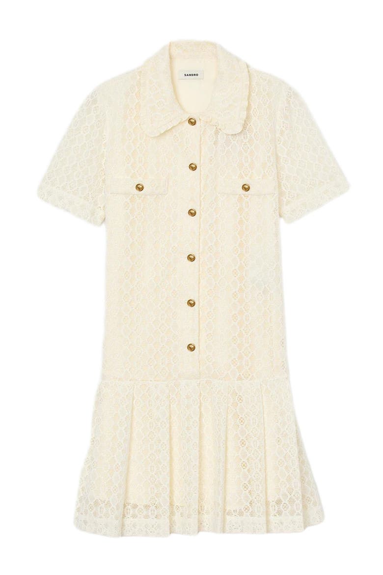 Short lace dress, Alternate, color, Ecru