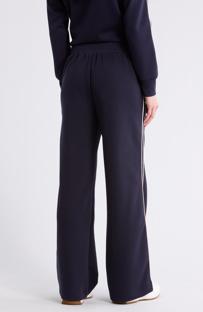 T Tahari Braided Trim Scuba Knit Pants, Alternate, color, Deep Navy
