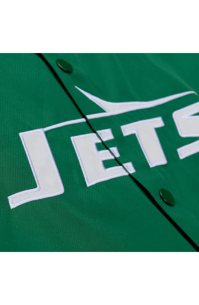 Mitchell & Ness Men's Mitchell & Ness Green New York Jets Coaches Full-Snap Hooded Windbreaker Jacket, Alternate, color, Green