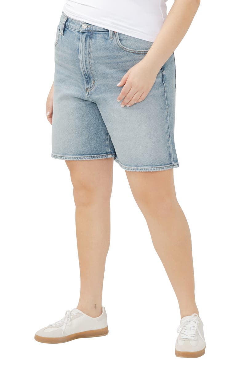Silver Jeans Co. Longer Length Denim Shorts, Alternate, color, Indigo