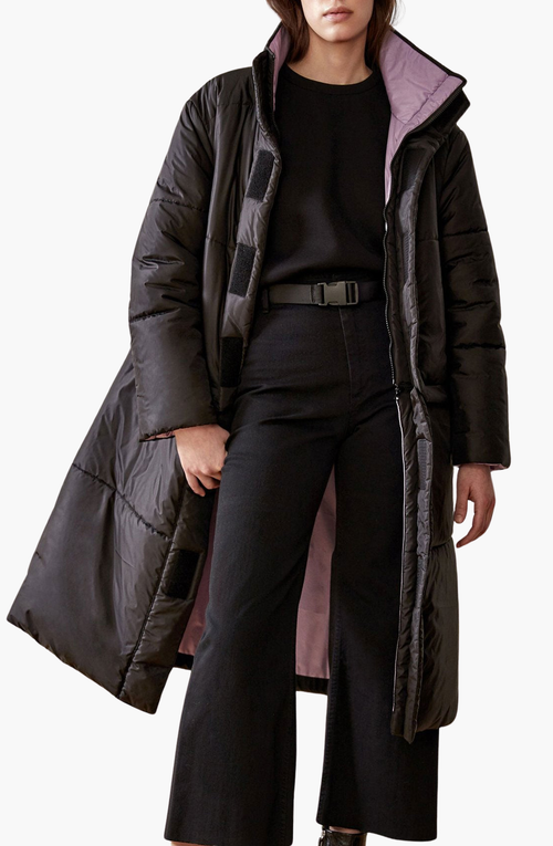 Caalo Reversible Convertible Sustainable Down Coat In Black