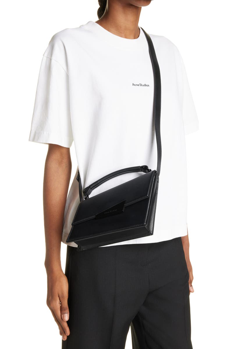 Acne Studios Mini Agost Distorted Leather Top Handle Bag, Alternate, color,