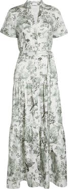 Alice + Olivia Lucy Toile Print Belted Maxi Shirtdress