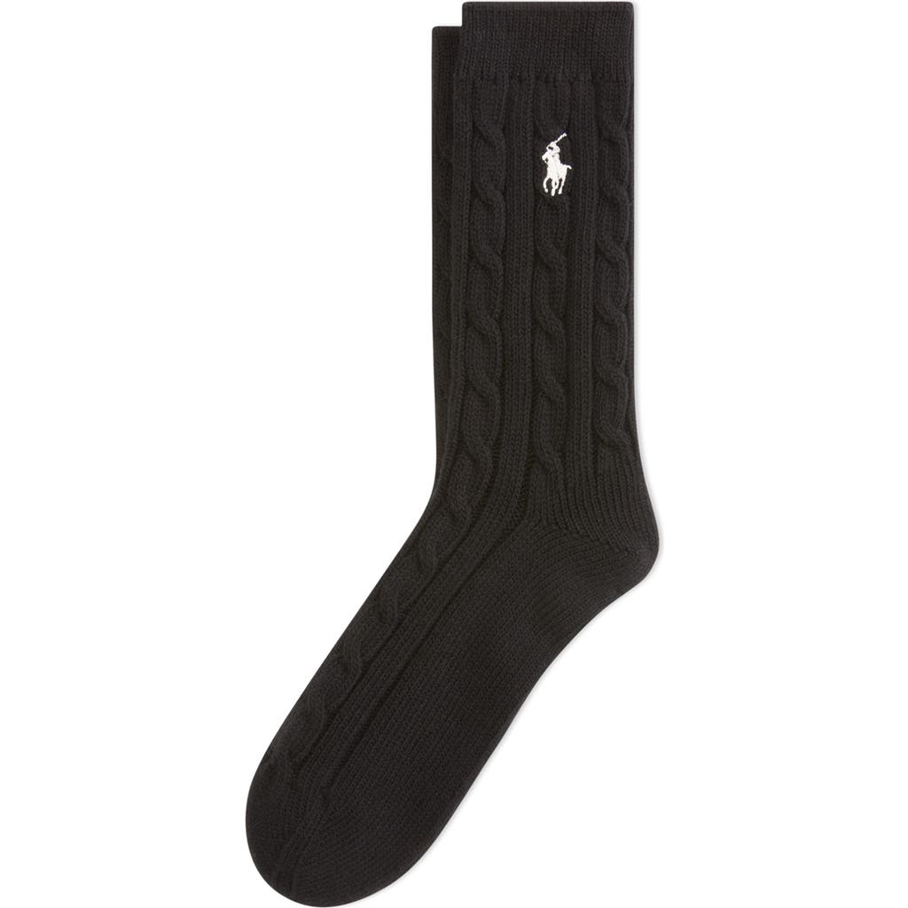 Polo Ralph Lauren Seasonless Cable Crew Socks In Black