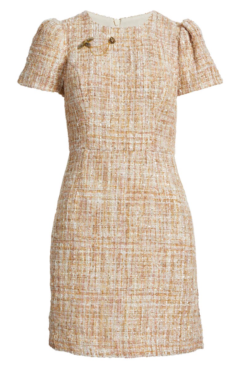 Vince Camuto Pin Detail Bouclé Dress, Alternate, color, 