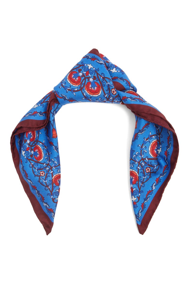 Lodden Silk Square Scarf, Alternate, color, BLUE