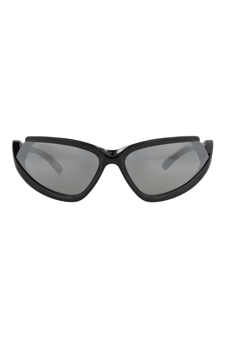 71mm Shield Sunglasses, Main, color, BLACK BLACK SILVER