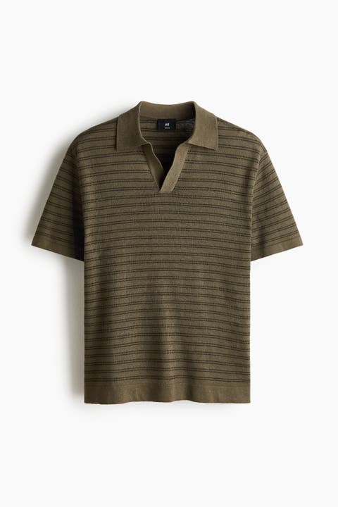 Regular Fit Linen-blend Polo Shirt
