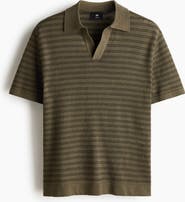 H&M Regular Fit Linen-blend Polo Shirt