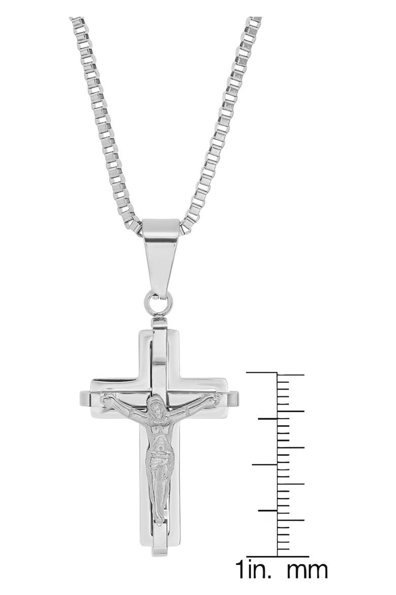 Men's Cross Pendant Necklace, Alternate, color, SILVER