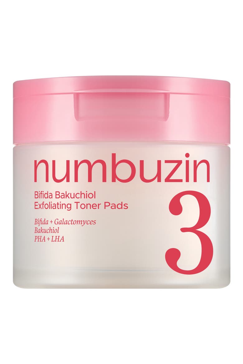 No.3 Bifida Bakuchiol Exfoliating Toner Pads, Main, color, NO COLOR
