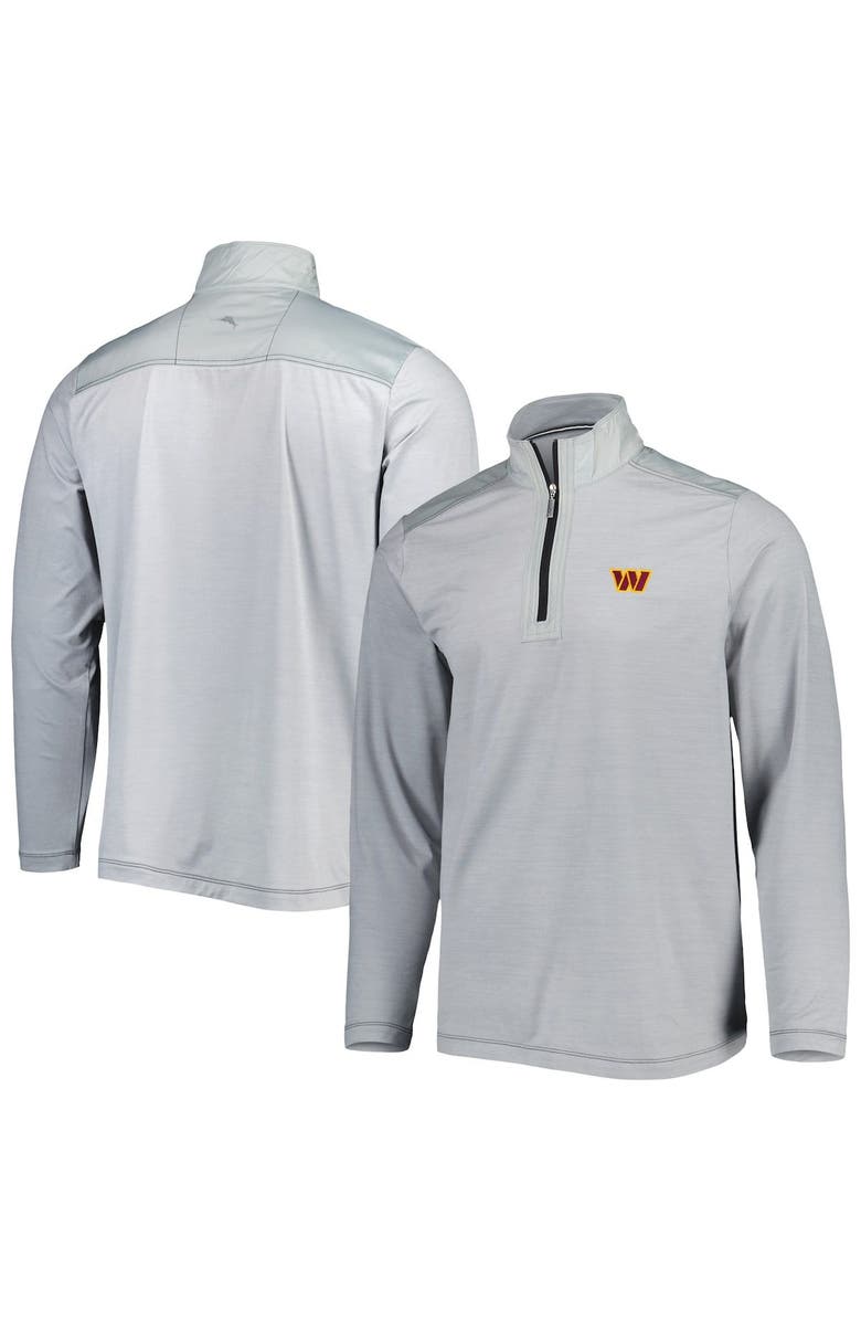 Tommy Bahama Men's Tommy Bahama Gray Washington Commanders On Deck IslandZone Half-Zip Jacket, Main, color, 
