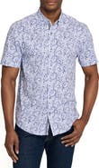 Brooklyn Brigade Sketched Foliage Short Sleeve Button Down Performance Shirt